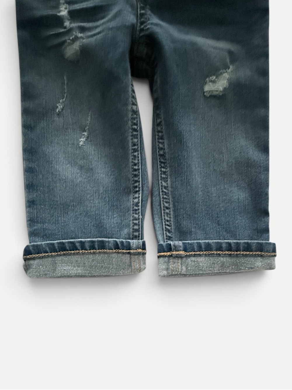 Levi’s Baby 9M Pull-On Jeans Vintage Sky Distressed Cuffed Stretch Denim NWT - Picture 12 of 12